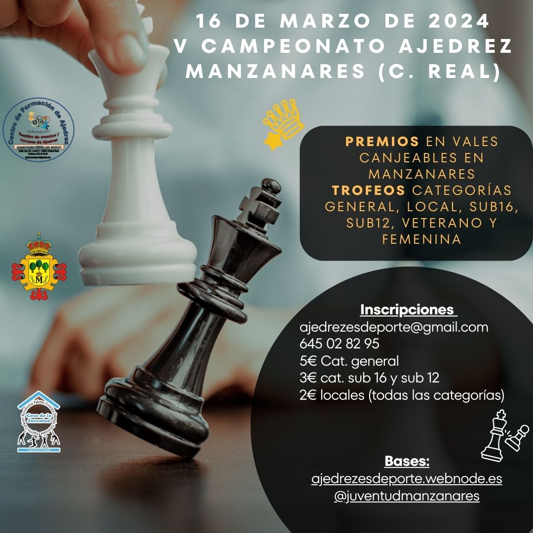 Cartel del torneo V Campeonato Ajedrez Manzanares