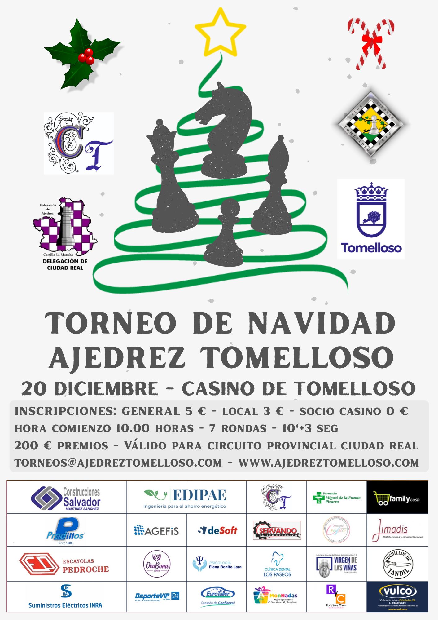 Cartel del torneo I Torneo Navidad Ajedrez Tomelloso